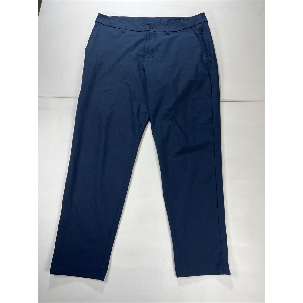 Lululemon Commission Pants Mens 33 X 27 Navy Blue ABC Warpstream Slim Fit